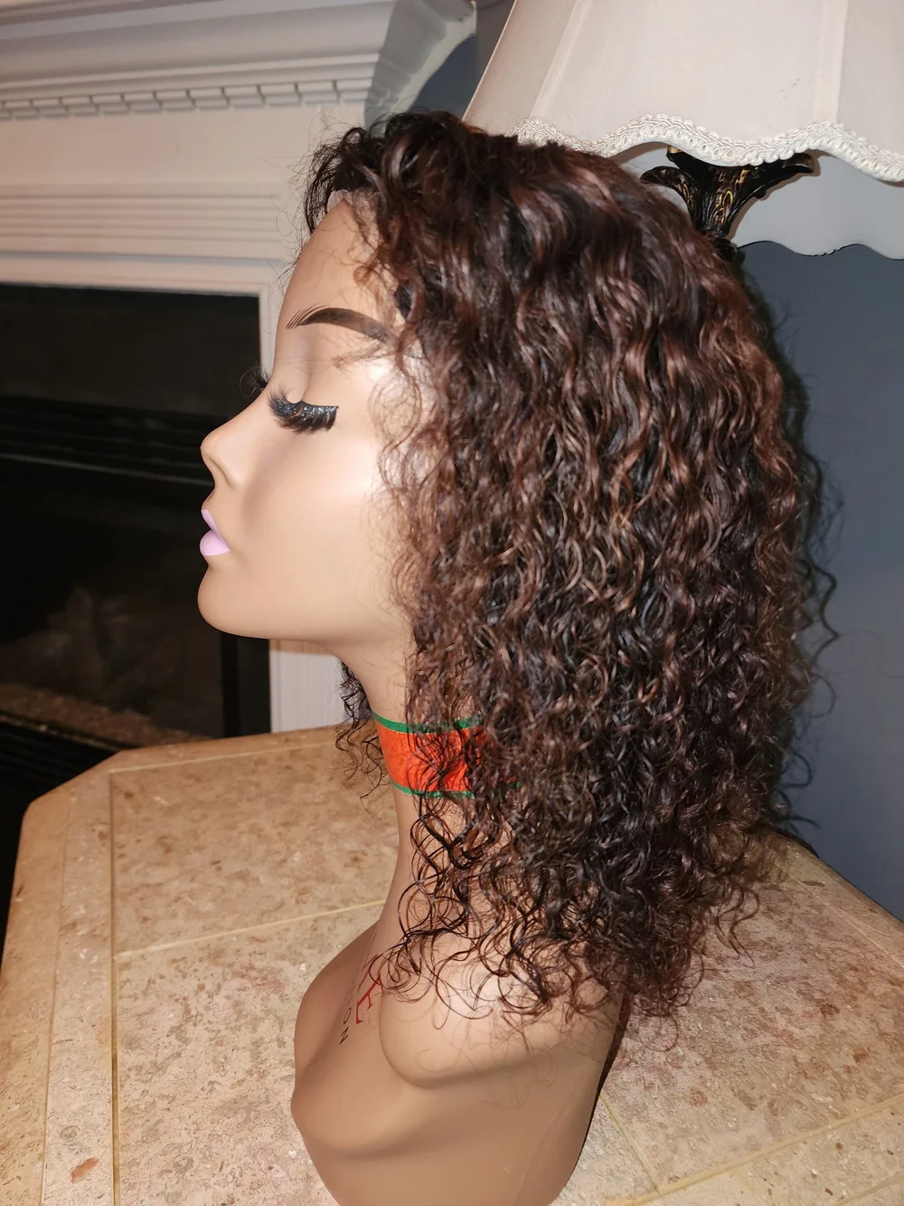 Natural Curly Brown Women’s Wig - Lightweight Human Hair Style